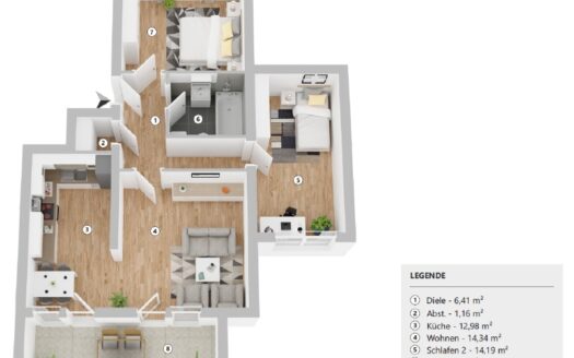 Einziehen & Wohlfühlen – 3 Zimmer mit moderner Einbauküche und Balkon